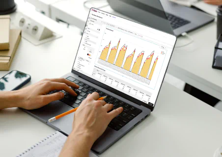 viewing an analytics dashboard in reasyspace