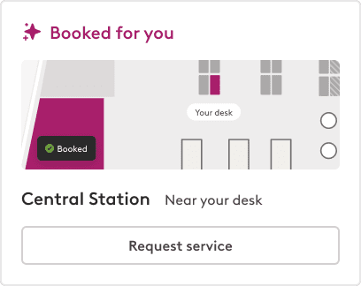 Auto-booked space UI card